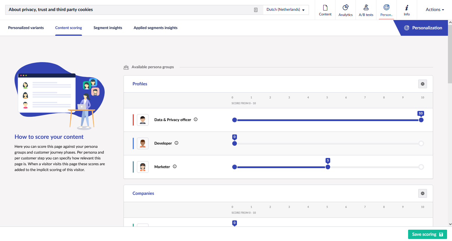 Set up content scoring.